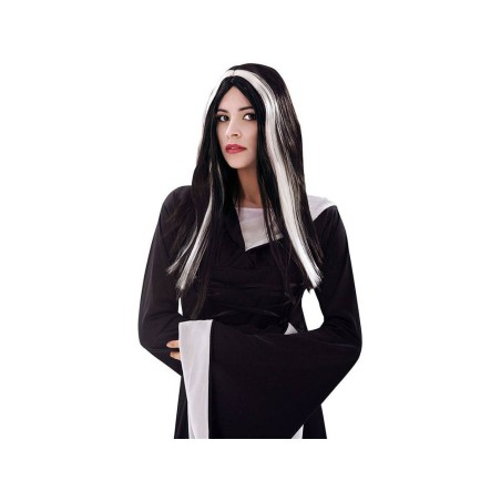 PELUCA DE BRUJA NEGRA Y BLANCA MUJER