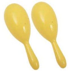SET 2 MARACAS DE PLASTICO AMARILLO