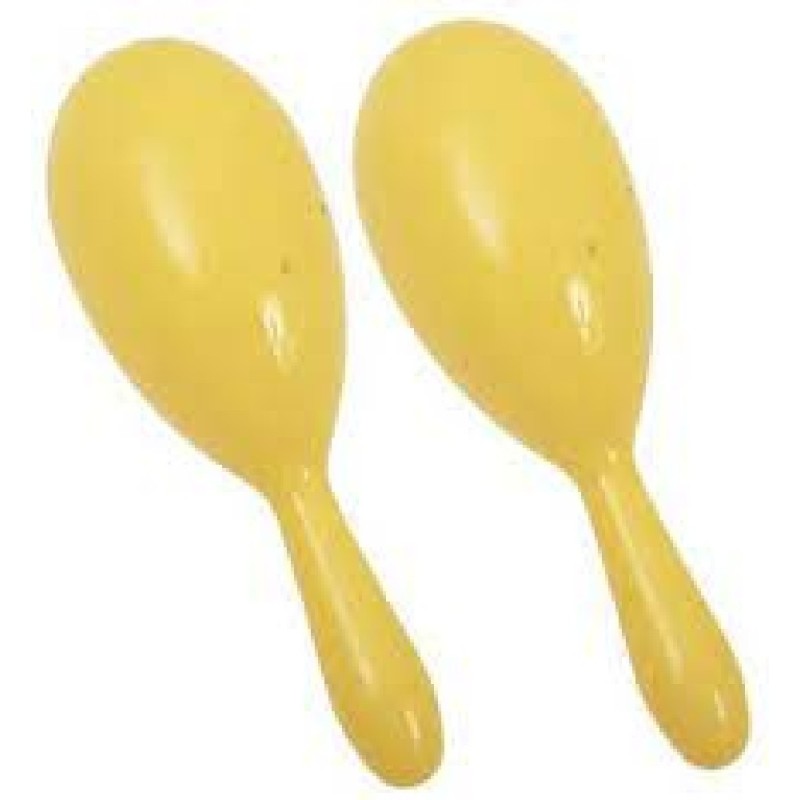 SET 2 MARACAS DE PLASTICO AMARILLO