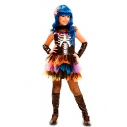 DISFRAZ CATRINA ESQUELETO ARCO IRIS 5-6 
