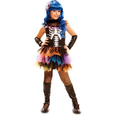 DISFRAZ CATRINA ESQUELETO ARCO IRIS 10-1