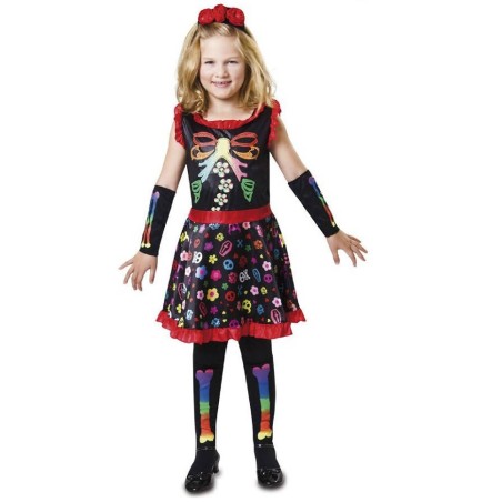 DISFRAZ ESQUELETO COLORINES 5-6 AÑOS NIÑ