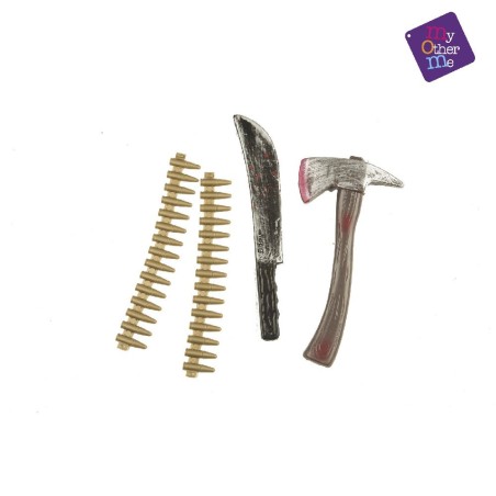 SET DE CAZA ZOMBIES 29 CM (CUCHILLO, HAC