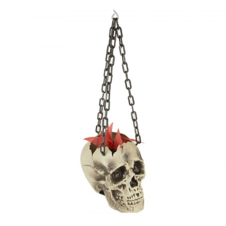 CALAVERA COLGANTE CON FUEGO 44 X 14 X 17