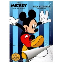 LIBRO PEGA Y COLOREA MICKEYDISNEY