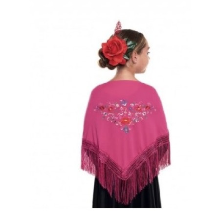 MANTON PEQUEÑO ROSA FUCSIA BORDADO 
