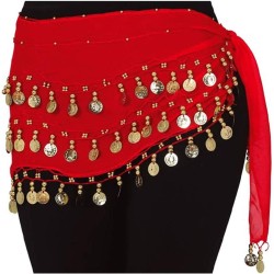 PAÑUELO DE MONEDAS - ROJO DANZA VIENTRE