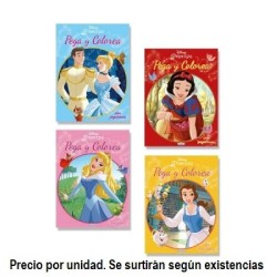 LIBROS PEGA Y COLOREA PRINCESAS DISNEY