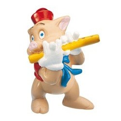 FIGURA CERDITO FLAUTISTA   LOS 3 CERDITO