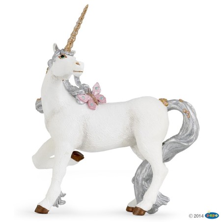 FIGURA UNICORNIO PLATEADO ( PAPO )