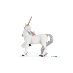 FIGURA UNICORNIO PLATEADO ( PAPO ) 2