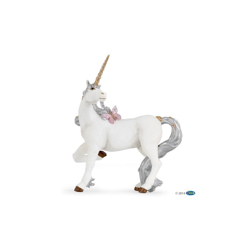 FIGURA UNICORNIO PLATEADO ( PAPO )