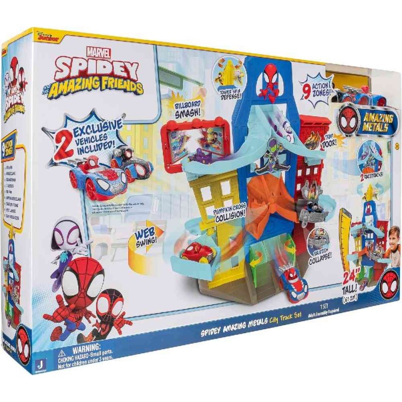 SPIDEY JUEGO DE PISTAS URBANAS + 2 VEHIC