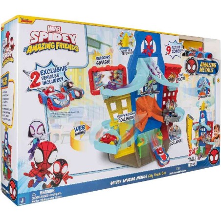 SPIDEY JUEGO DE PISTAS URBANAS + 2 VEHIC