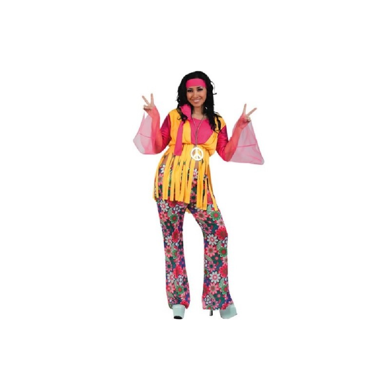 DISFRAZ ADULTO HIPPIE CHICA