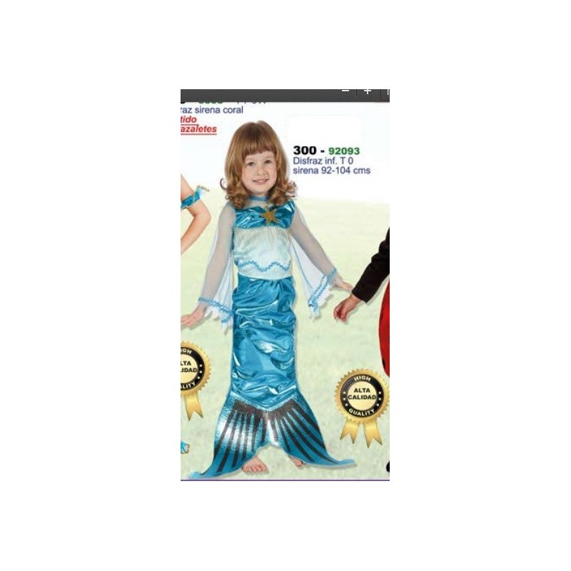 DISFRAZ SIRENA 2-4 AÑOS