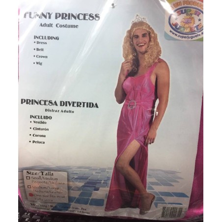 DISFRAZ ADULTO CHICO PRINCESA DIVERTIDA