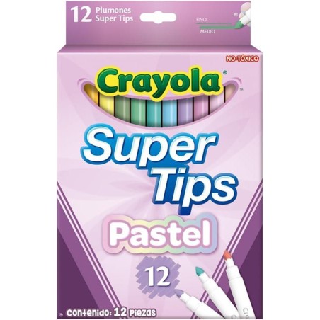 12 ROTULADORES SUPER PUNTA LAVABLE C/PAS