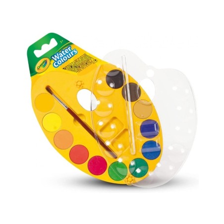 PALETA CON 12 ACUARELAS Y PINCEL CRAYOLA