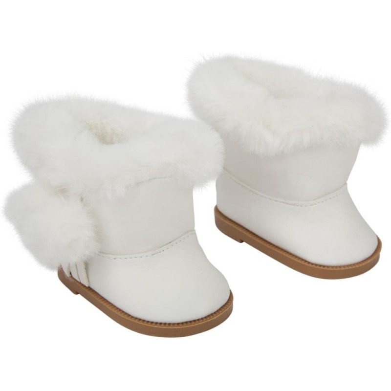 Set Botas Blancas Pelo para Muñeca 45 cm