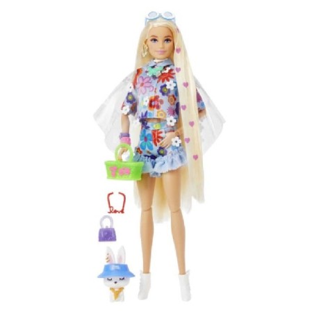 BARBIE EXTRA MUÑECA Y MASCOTA FLOWER POW