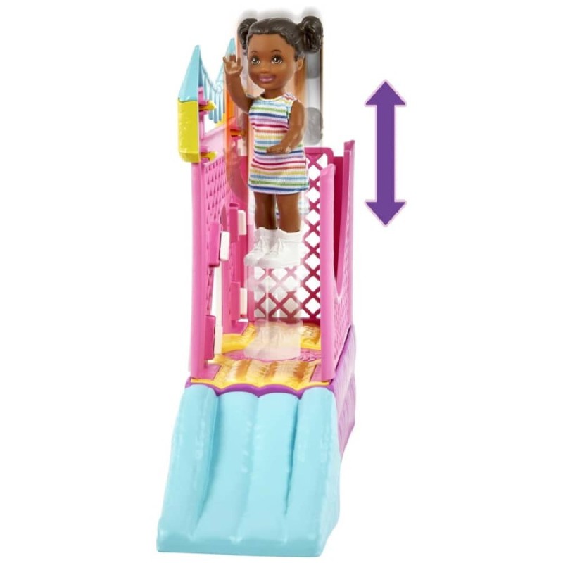 BARBIE SKIPPER NIÑERA CON CASTILLO INFLA