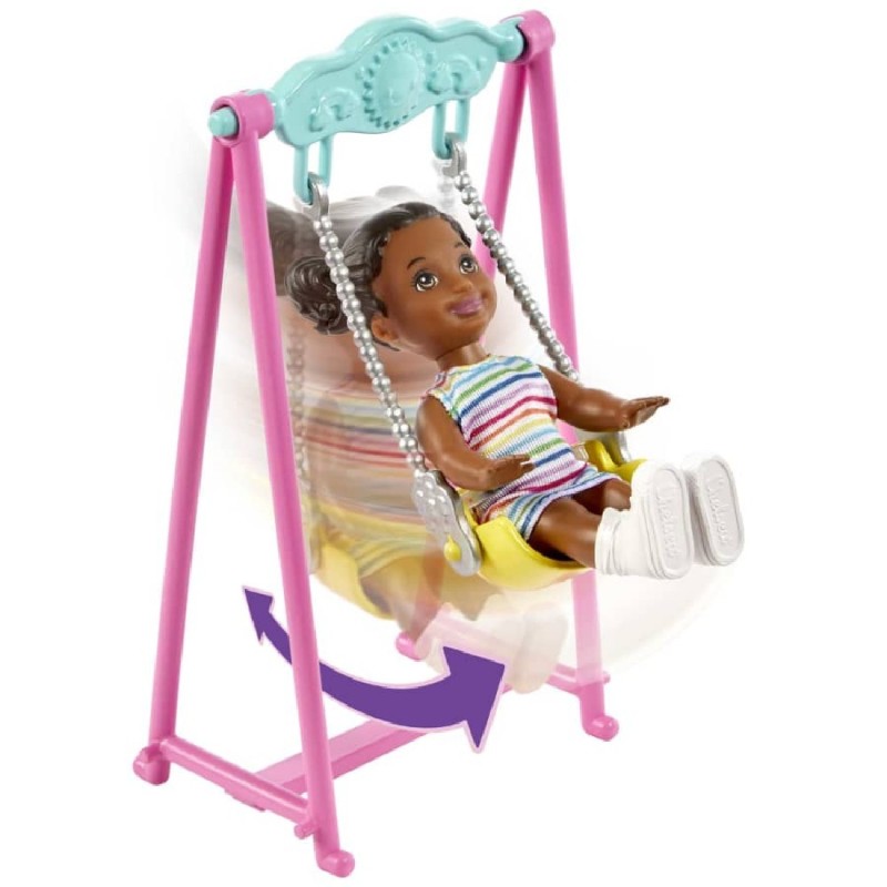 BARBIE SKIPPER NIÑERA CON CASTILLO INFLA