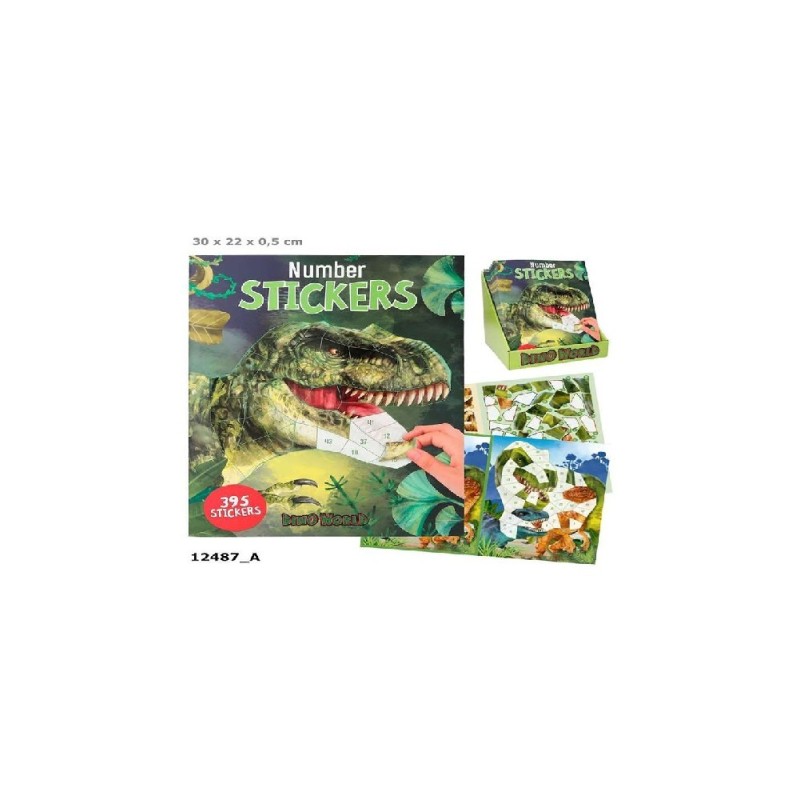 DINO WORLD LIBRO DE PEGATINAS POR NUMERO