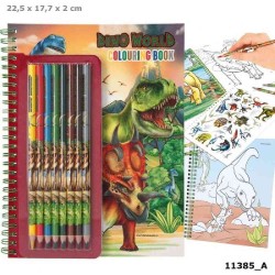 LIBRO DE COLOREAR DINO WORLD +LAPICES DE