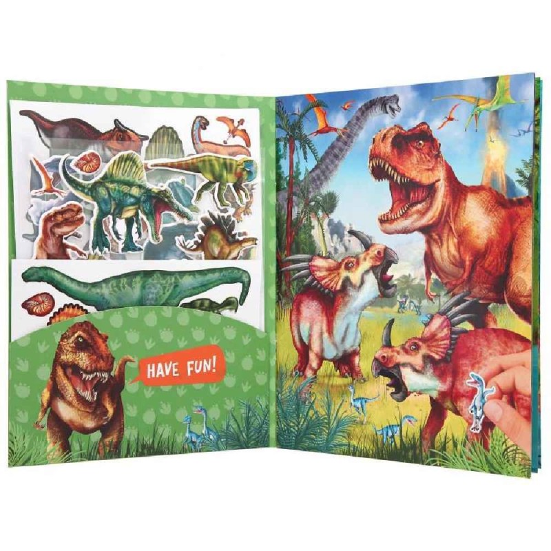 DINO WORLD CON PEGATINAS EN RELIEVE