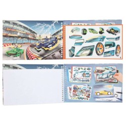 CUADERNO COLOREAR MONSTER CARS PEGATINAS 2