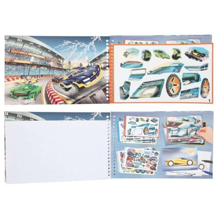 CUADERNO COLOREAR MONSTER CARS PEGATINAS