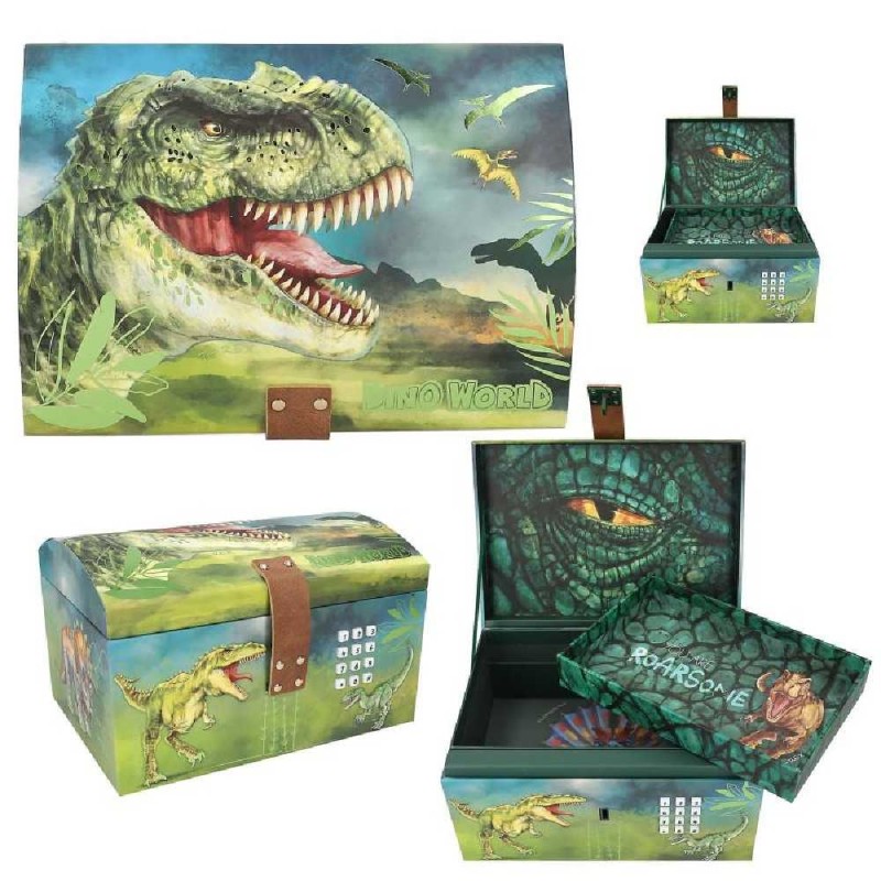 DINO WORLD COFRE DEL TESORO CON CÓDIGO, 