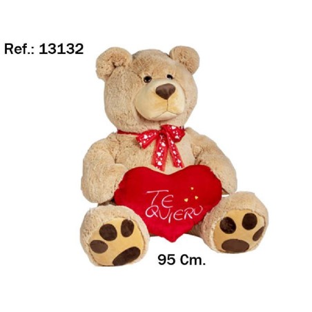 OSO MARRON CORAZON TE QUIERO 95CM.