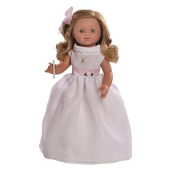MUÑECA DE COMUNION MARIA RUBIA RIZADA