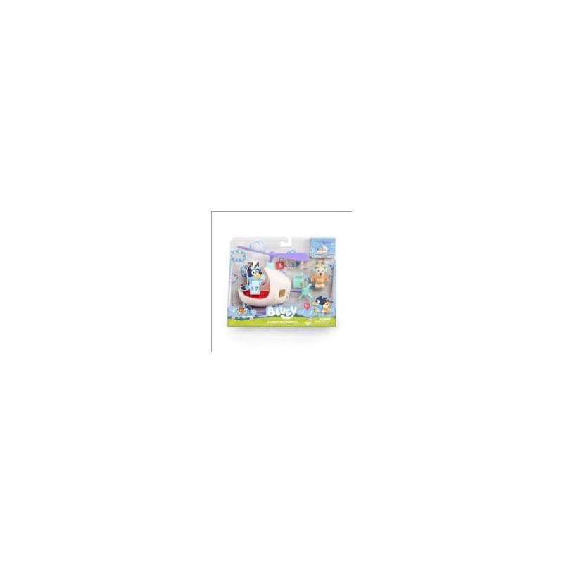 Bluey Vehiculo Con Figura - HELICOPTERO