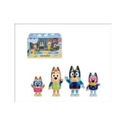 Bluey Pack 4 Figuras - Dia playa Familia