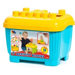Cubeta 15 piezas, puzzles y bloques cons