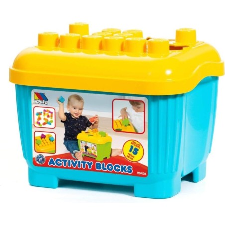 Cubeta 15 piezas, puzzles y bloques cons
