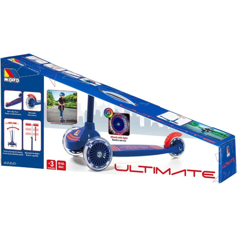 Maxi Patinete 3 ruedas azul con luces