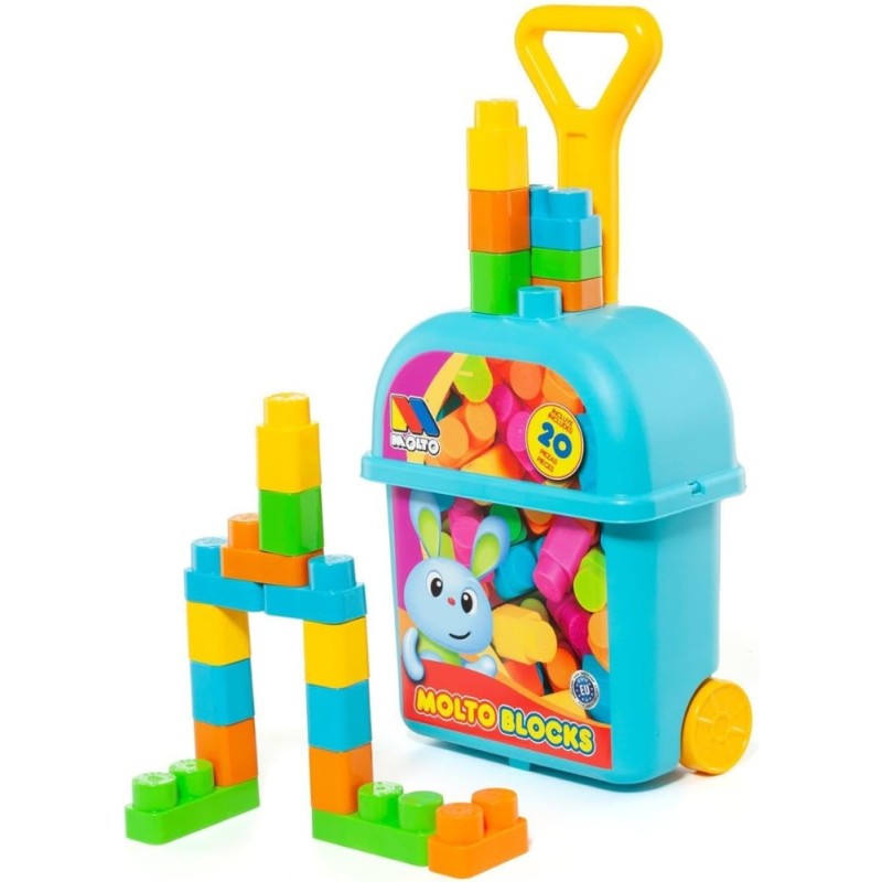 Carrito Azul con 20 bloques
