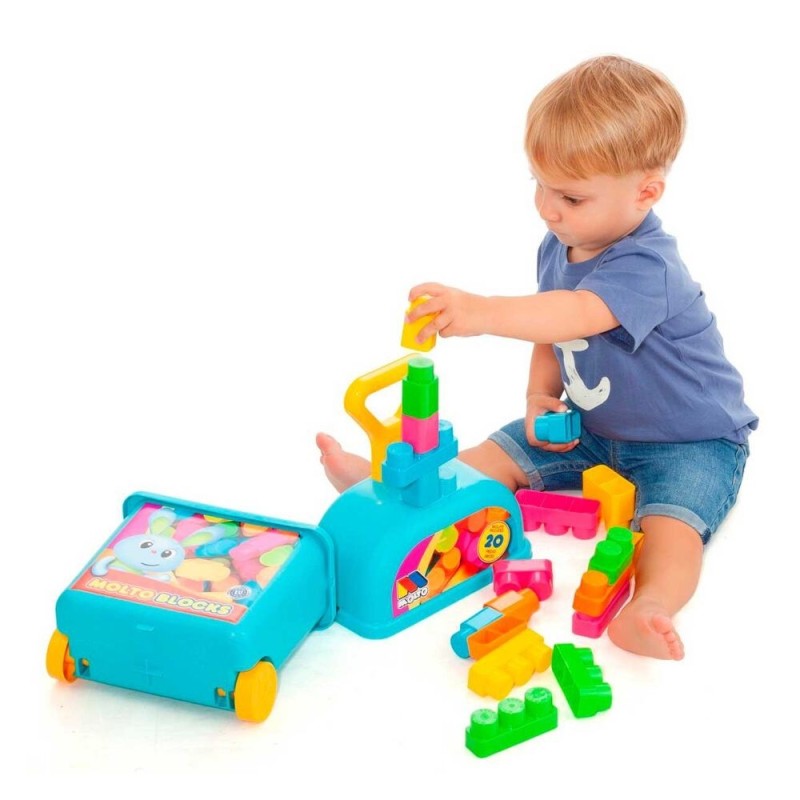 Carrito Azul con 20 bloques