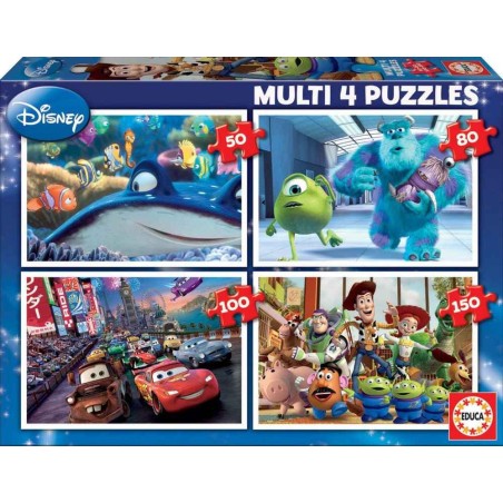 4 puzzles 50-80-100-150 pzas Pixar 