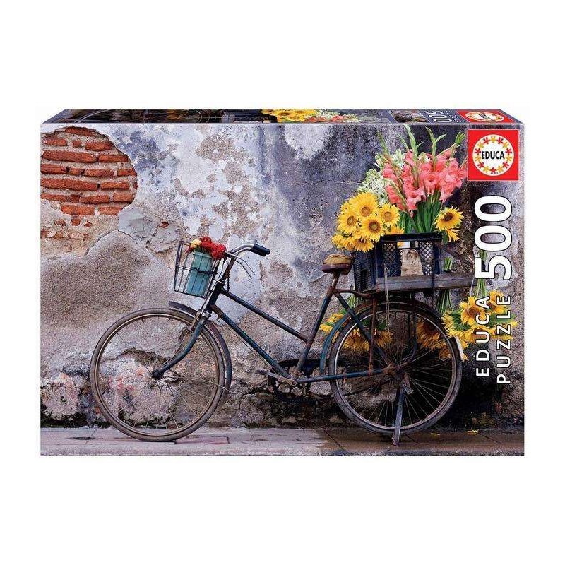 Puzzle 500 bicicleta con flores