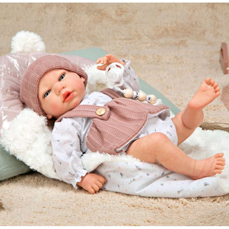 Reborn arias 40 cm sandra rosa c/manta.