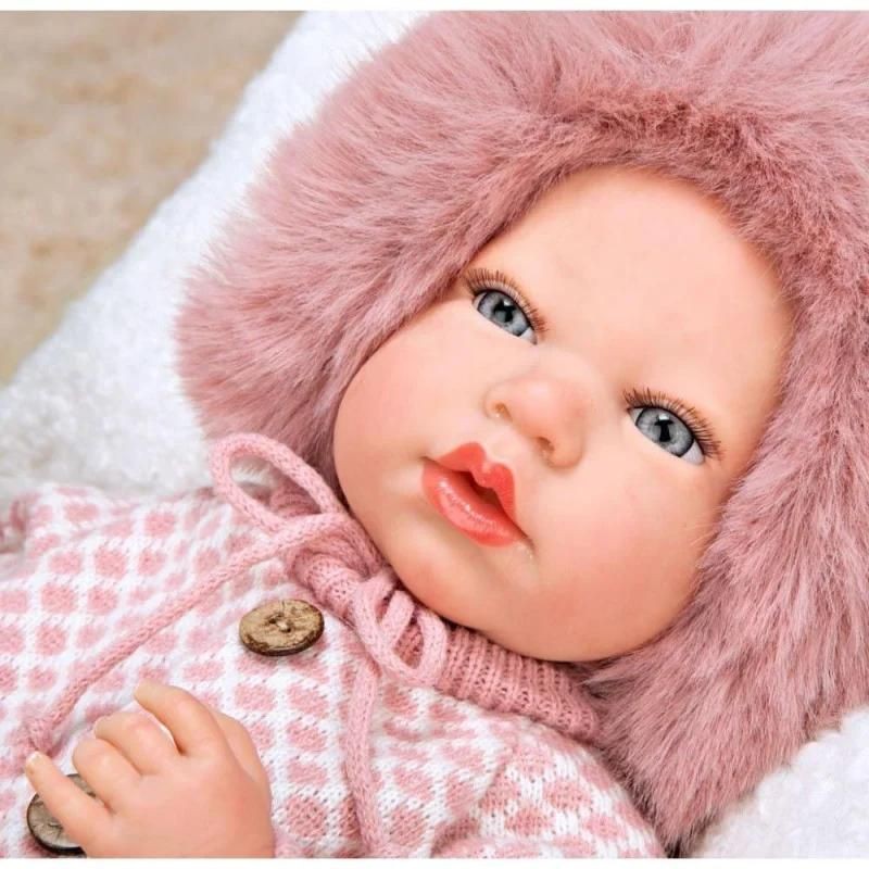 Reborn arias 40 cm manuela rosa c/bolso