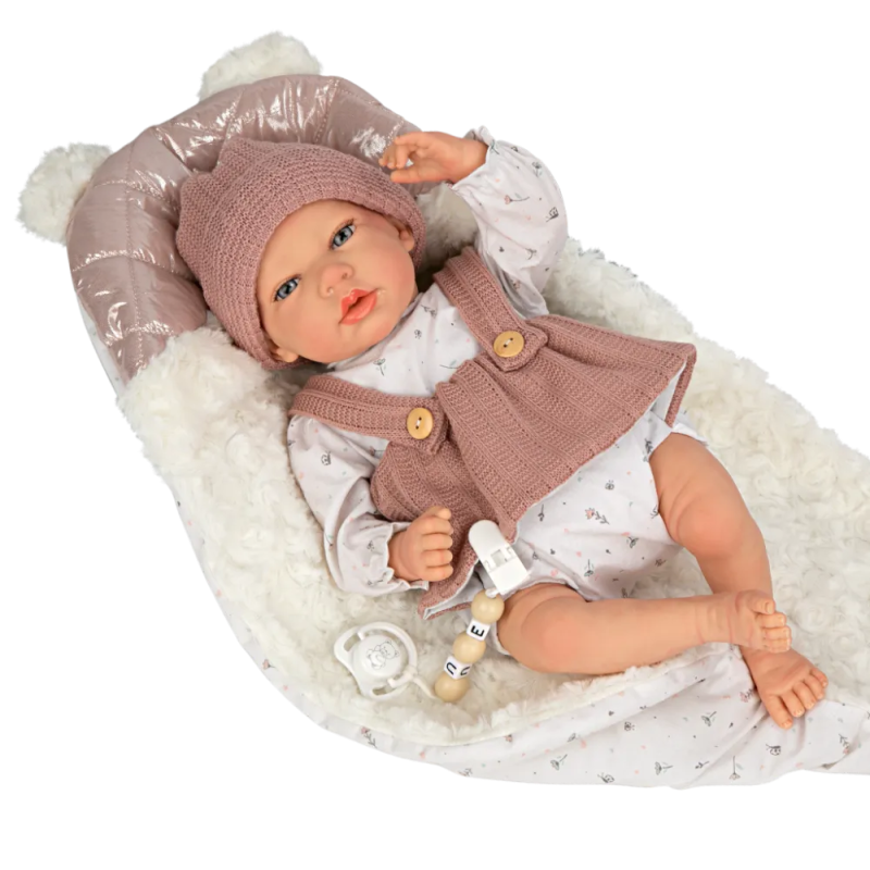 Reborn arias 40 cm sandra rosa c/manta.