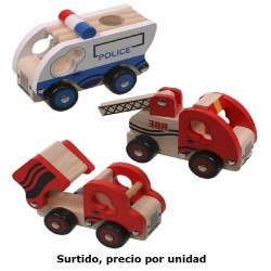 VEHICULOS 13 CM EMERGENCIAS MADERA