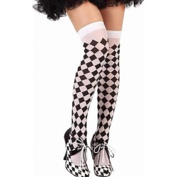 MEDIAS ROMBOS ARLEQUIN BLANCO Y NEGRO