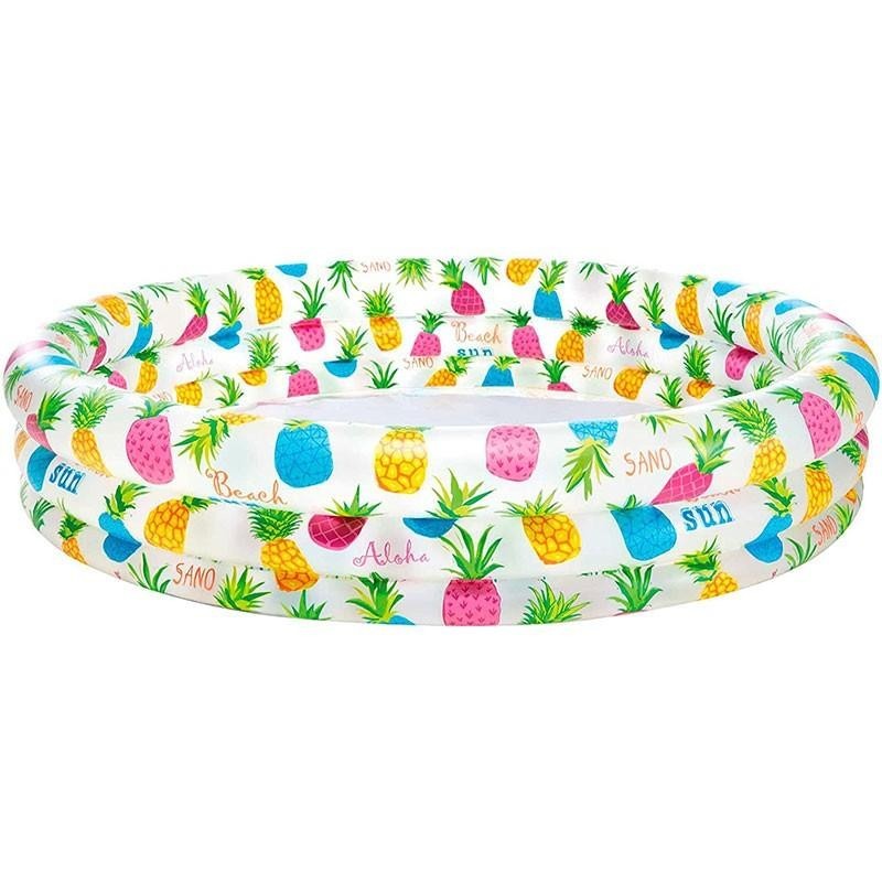 Piscina hinchable 3 aros piñas 132x28cm